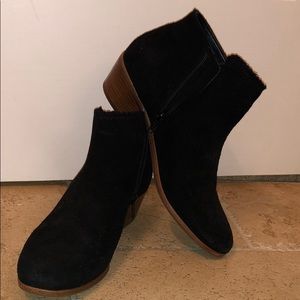black suede jack rogers booties